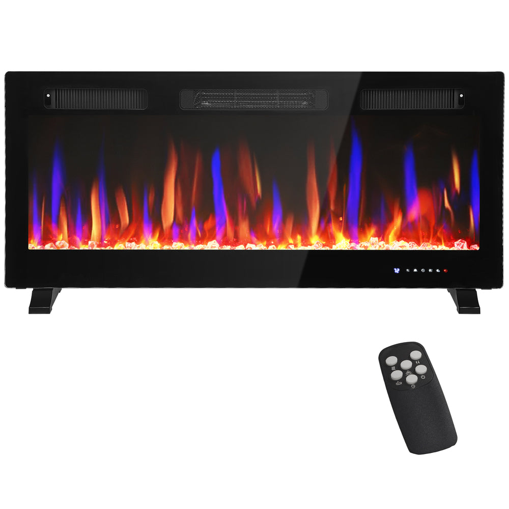 42-inch slim 1500W electric fireplace with eco mode and automatic switch