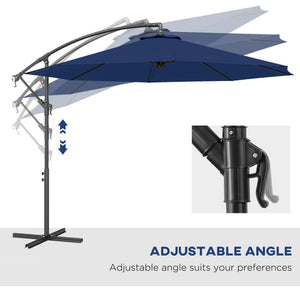 10-foot cantilever parasol, navy blue