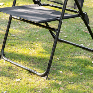 Set of 4 camping chairs, black