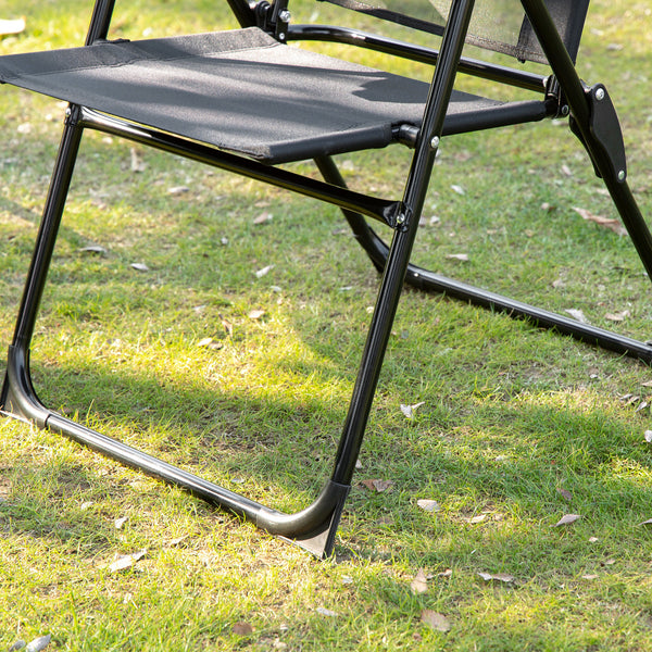 Set of 4 camping chairs, black