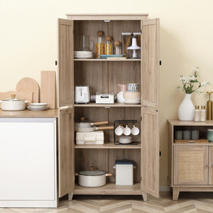 Storage unit with doors and shelves, beige