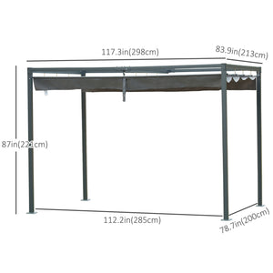 7 x 10 pergola with retractable roof, grey