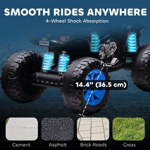 24V 2-seater electric off-road quad with dual motor, black