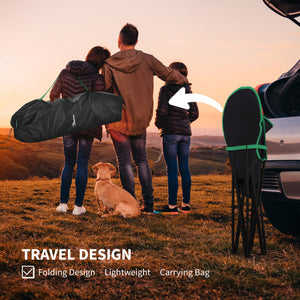 Folding padded saucer-shaped camping chair