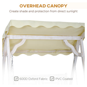 Two-seater swing with canopy and cushion