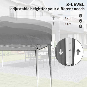 10 x 10 folding tent with carry bag, grey