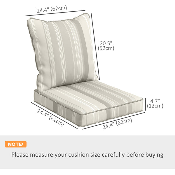 Replacement Cushions, Set of 4, for Patio Chair, Indoor and Outdoor, Gray