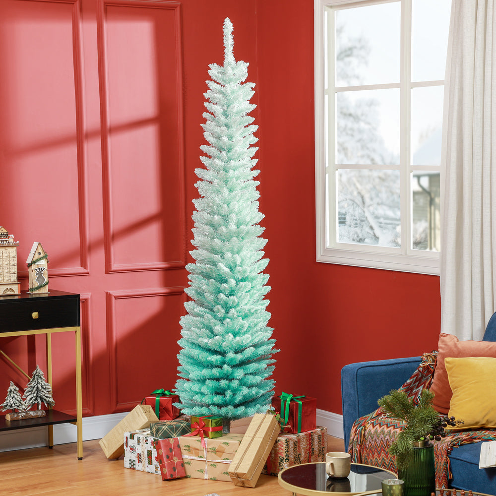7ft Slim Pale Blue Artificial Christmas Tree