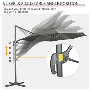 9.6-foot cantilever umbrella, grey