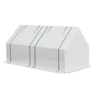 Portable mini greenhouse with 2 PE/plastic tarpaulins