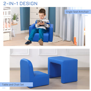 2 in 1 children's sofa, blue