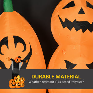 2.7m Halloween Inflatable Decoration, Pumpkin Ghost with Pumpkins, Inflatable Outdoor LED Display