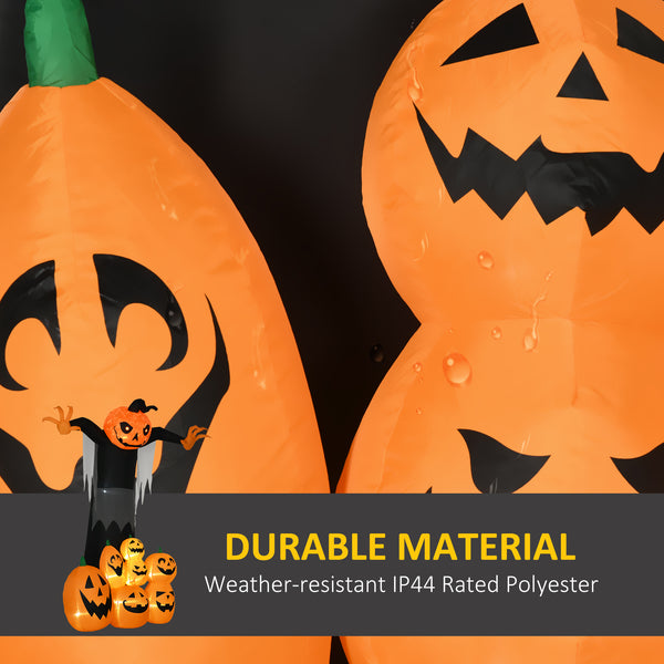 2.7m Halloween Inflatable Decoration, Pumpkin Ghost with Pumpkins, Inflatable Outdoor LED Display