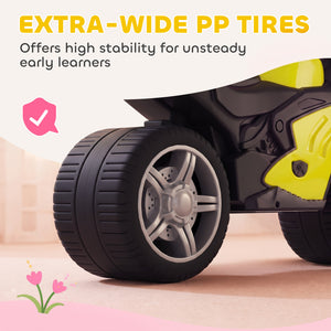 Green musical ride-on motorcycle, 18 to 36 months