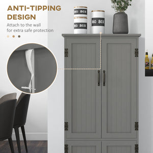 4-Door Multi-Tier Pantry, Gray