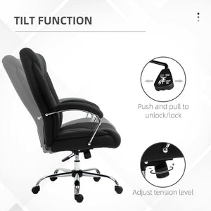 Swivel office chair with high back, black