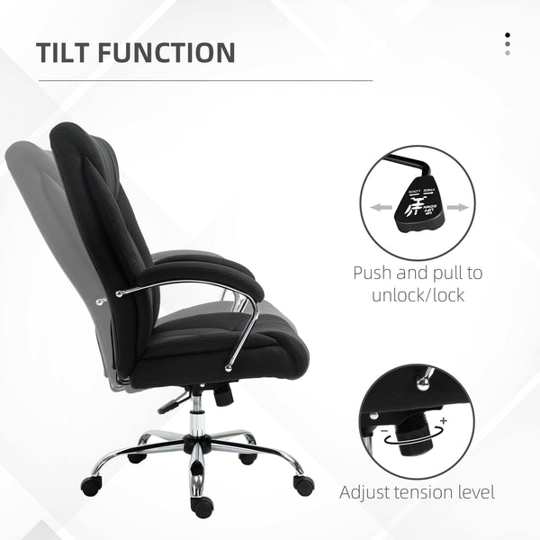 Swivel office chair with high back, black