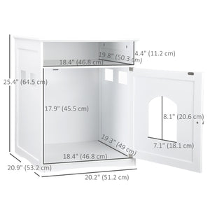 Litter Box Cabinet with Cat-Sized Hole Large, Storage Shelf (Litter Box Not Included)