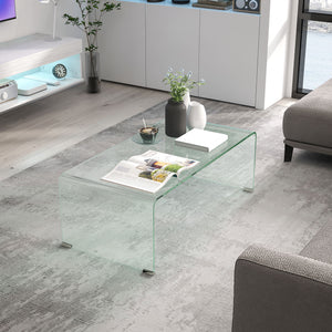 Modern rectangular coffee table with rounded and secure edges