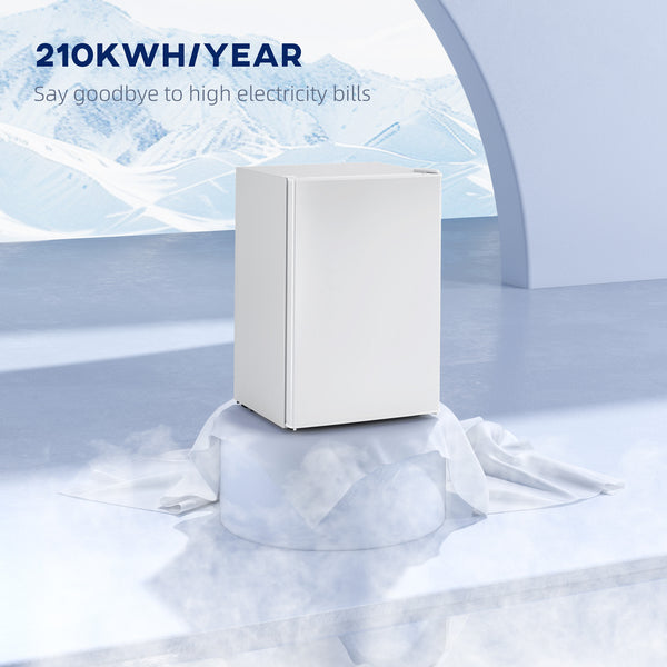 2.5 cu. ft. Mini Fridge, Single Door Compact Refrigerator with Freezer, Adjustable Thermostat, Reversible Door, White