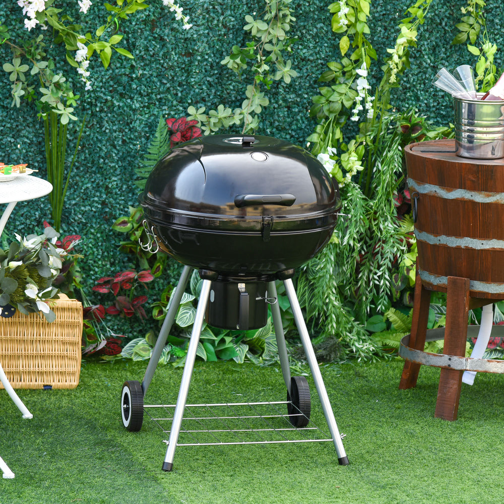 Portable Kettle Charcoal Grill for Outdoor Grilling Heat Control BBQ Barbecue