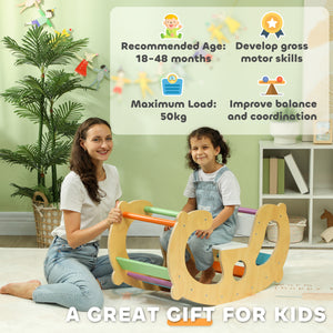 2 in 1 wooden arch and seesaw module
