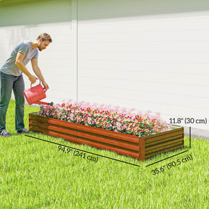 Galvanized raised planter, brown