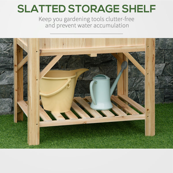 Raised planter with 6 pockets, storage shelf, and non-woven fabric