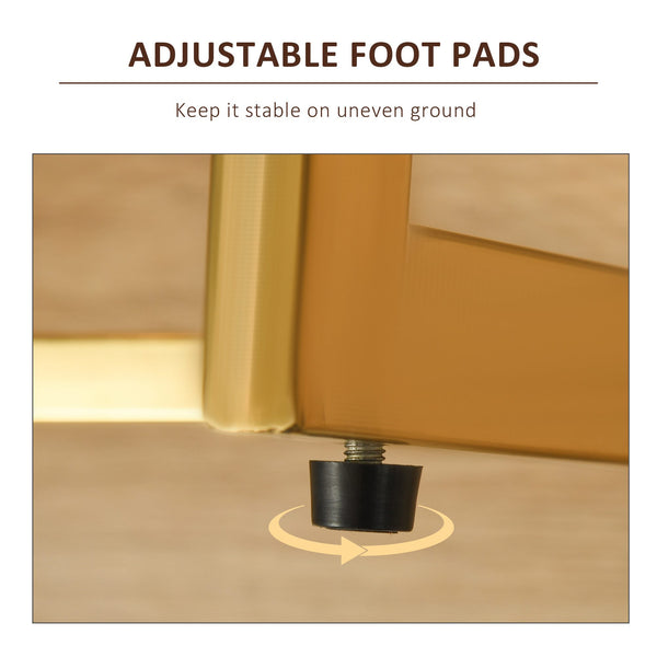 Dressing table with 3-color touch mirror and dimmable lighting, white