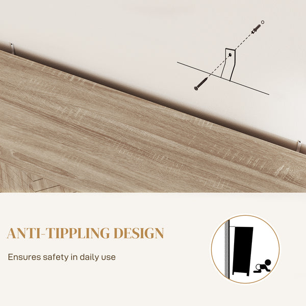 Sideboard with 2 adjustable shelves and steel base, bar cabinet for living room, oak