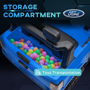 Licensed Ford Ranger 12V with remote control, spring suspension, blue