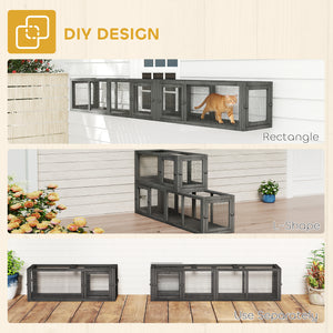 Modular cat tunnel, dark grey