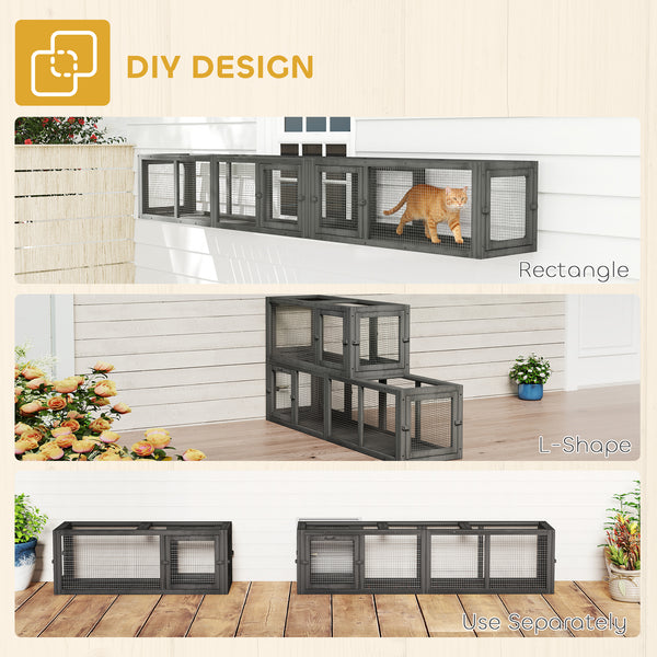 Modular cat tunnel, dark grey