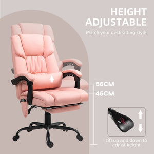 6-point vibrating massage chair with retractable footrest, pink