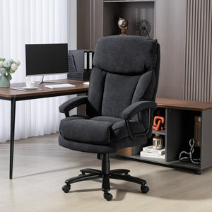 Executive office chair for tall people, supporting up to 204 kg (450 lb), black.