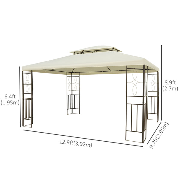 10 x 13 ft Gazebo with Ventilated Roof, Cream White