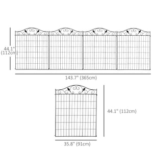 4-panel decorative garden fence