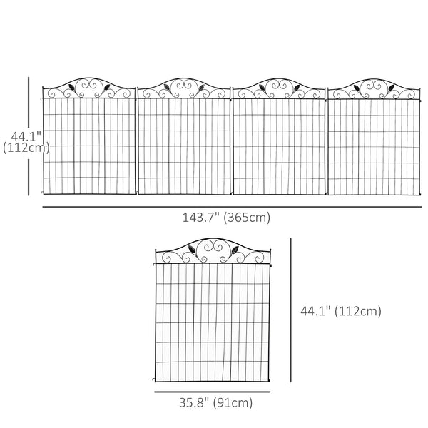 4-panel decorative garden fence