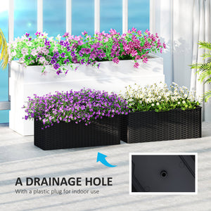 Set of 2 hanging flower pots, black