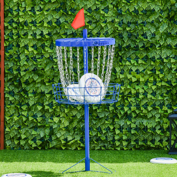 Portable training basket for disc golf, dark blue