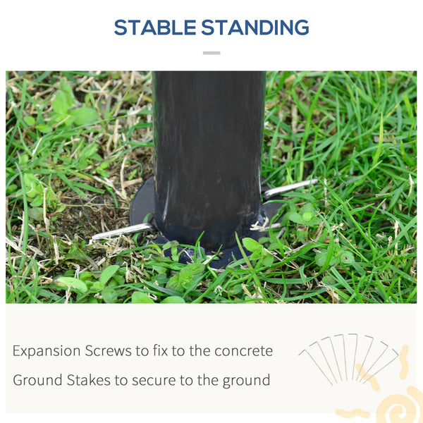 10 x 10 gazebo with double PC rigid roof, steel frame, netting and curtains