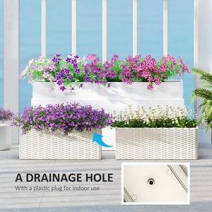 Set of 2 hanging flower pots, white