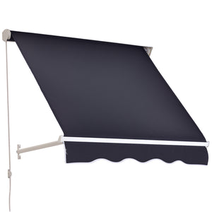 Retractable awning, 3.9 x 2.3 feet, dark gray 
