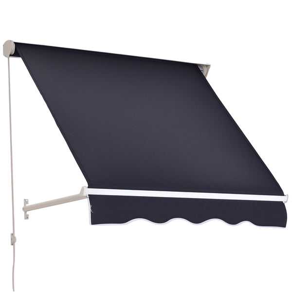 Retractable awning, 3.9 x 2.3 feet, dark gray 