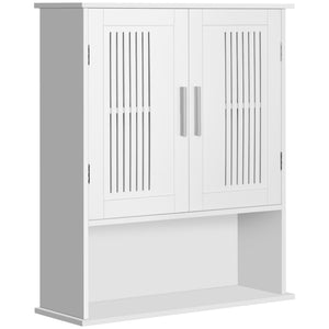 Modern 2-Door Wall-Mounted Bathroom Cabinet with Shelf, White