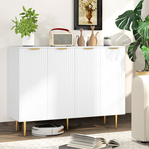 Modern kitchen storage cabinet, sideboard with adjustable shelves, white