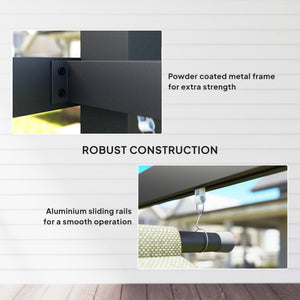 Retractable pergola 10 x 12 with roller blind