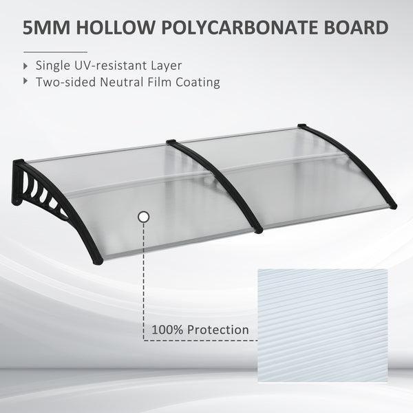 6.6 x 3.1 ft Clear Polycarbonate Door Canopy