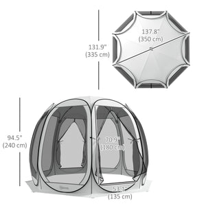Foldable mosquito net tent with carry bag and 2 doors, cream white