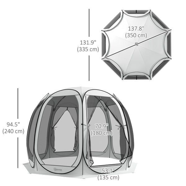 Foldable mosquito net tent with carry bag and 2 doors, cream white